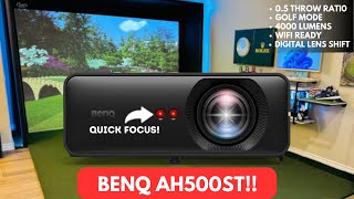 A Golf Sim Projector That Can Throw a 8' Tall Image From Just 7' Away!!! The New BenQ AH500ST Review