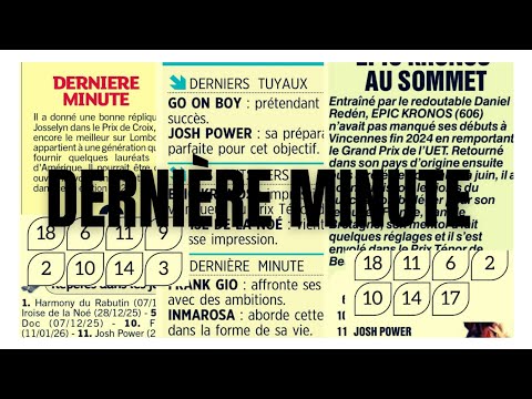 PRIX D'AMÉRIQUE DERNIÈRE MINUTE  PARISIEN TURFOMANIA ROI DU TIERCÉ DIMANCHE 25.01.26 TIERCÉ MAGAZINE