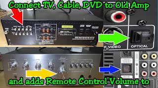 How to Connect TV, DVD, Cable Box to Old Amplifier & Speakers, Optical Output, Remote Volume Control