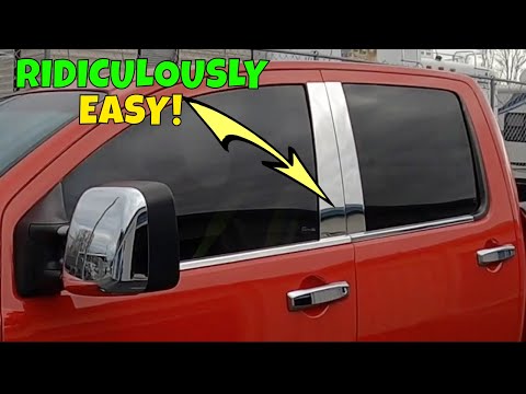 How to install Truck chrome door pillar columns