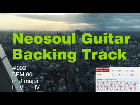 Neosoul Guitar Backing Track 002 - BPM 80, in D major