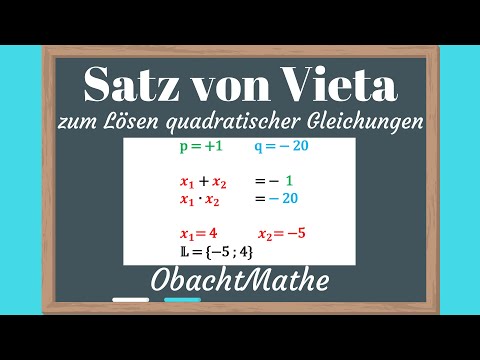 Satz von Vieta zum Lösen quadratischer Gleichungen | ganz einfach erklärt | ObachtMathe