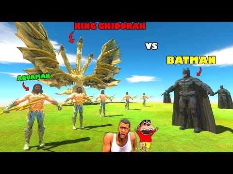 AQUAMAN and KING GHIDORAH vs BATMAN in Animal Revolt Battle Simulator | AVENGERS in ARBS