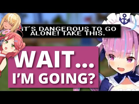 Aqua too awkward to say no, gets dragged off on random adventure ft. Sakura Miko and Shiranui Flare