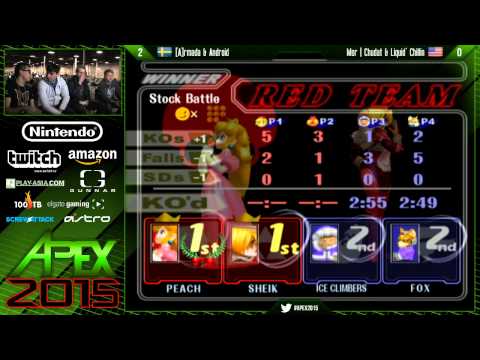 Apex 2015 - Liquid Chillin & Mor | Chudat Vs. [A] Armada & Android - SSBM Winners Semis - Melee