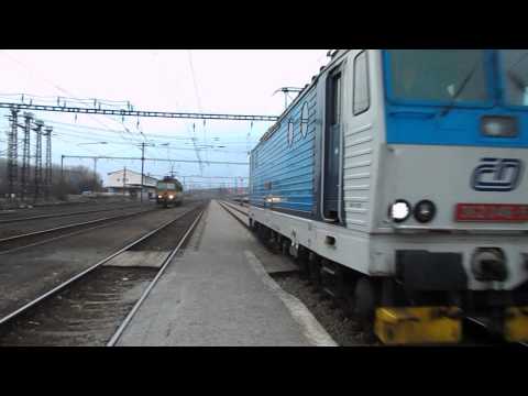 Příjezd, výměna lokomotiv a odjezd vlaku Sp 1698 - Chomutov, 3. 4. 2013