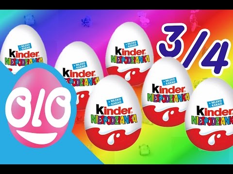 6 KINDER Surprise Eggs unpacking 3/4 - Learn colors, Teach Colors