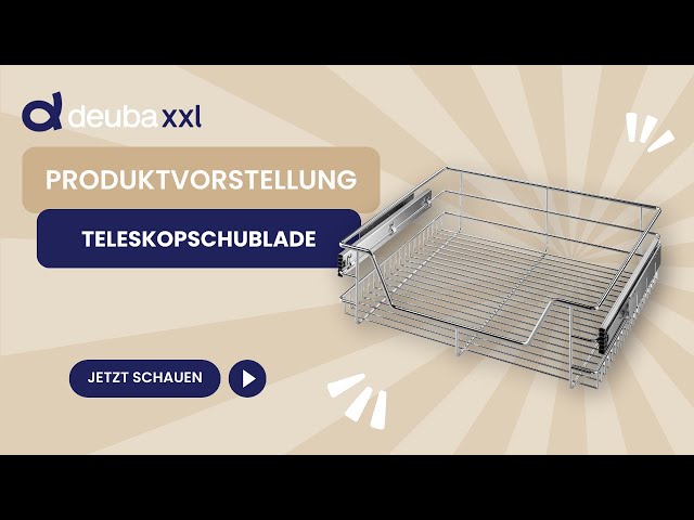 Vidéo teaser pour CASARIA® Teleskopschublade 60cm Schrankbreite Außenmaß