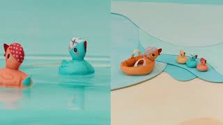 Mama duck and her magnetized ducklings