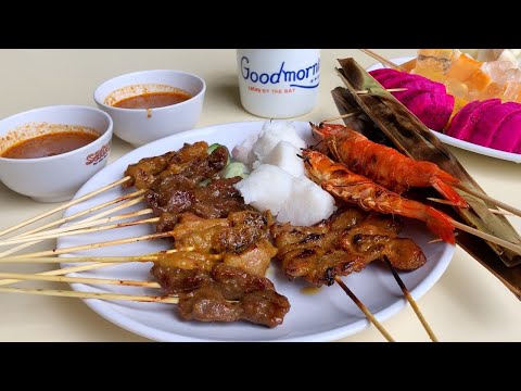Mouth-Watering BBQ Satay Skewers in Singapore's Most Beautiful Hawker Centre