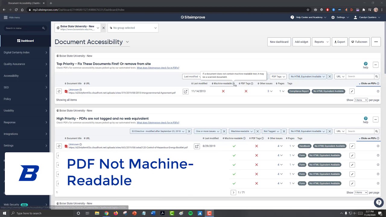 Troubleshooting Issues: Not Machine-Readable PDF