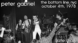 Peter Gabriel - Live In New York City - October 4th, 1978 (Evening Show)