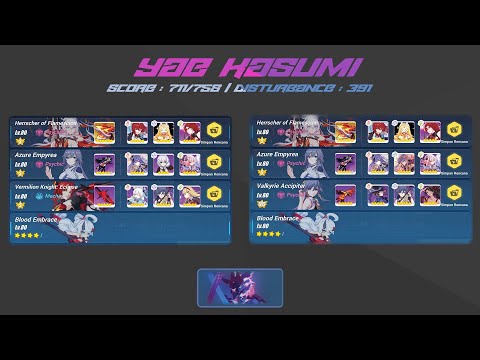 Honkai Impact 3 | EX-Abyss Redlotus 391'D| Yae Kasumi | Score 711/758