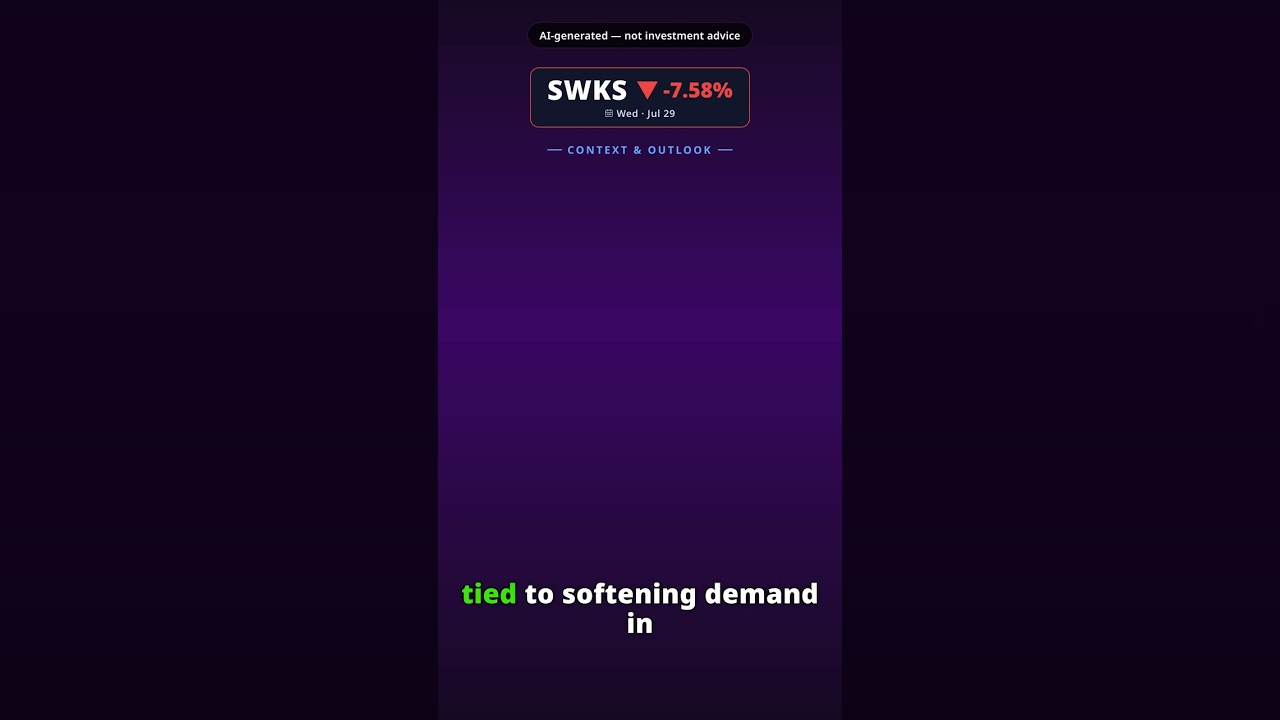 ¿Por qué pierde terreno Skyworks Solutions? SWKS -7.58%