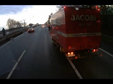 2020.01.10 A2 Bergkamen (D) Truck Dashcam Traffic Hits