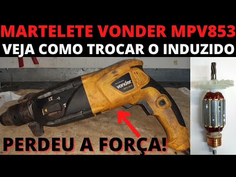martelete vonder MPV853 perdeu a força ou fica derrapando! Veja como desmontar e trocar o induzido