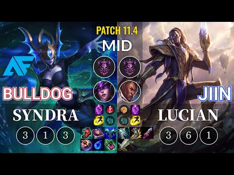 AF.A BuLLDoG Syndra vs Jiin Lucian Mid - KR Patch 11.4