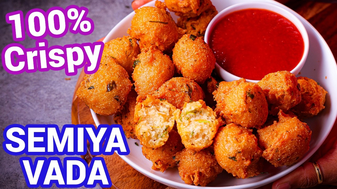 Crispy Semiya Vada | New Style Vermicelli Pakoda Tea Time Snack - Instant Rava Semiya Vada