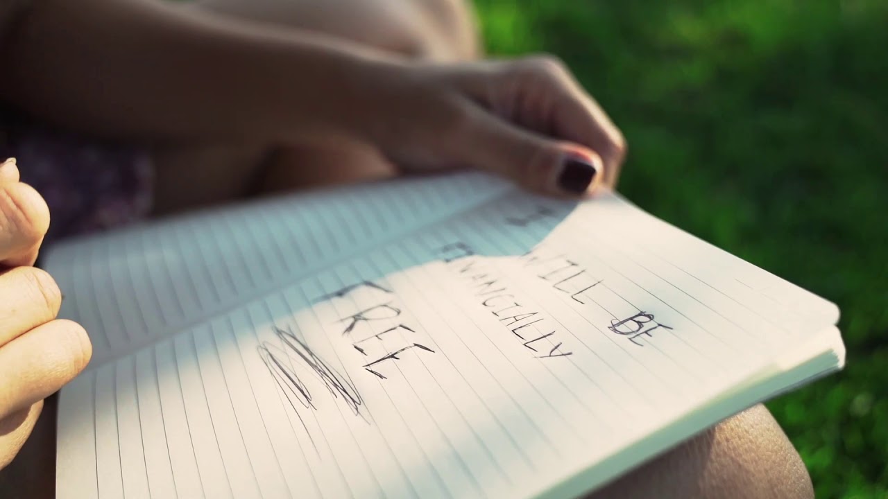 CLOSE UP Of Inspirational Message in Journal - HD ULTRA 4K Stock Footage