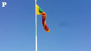 Flag hoisting ceremony on the 69th Independence day of Sri Lanka at the Sri Lankan embassy Doha