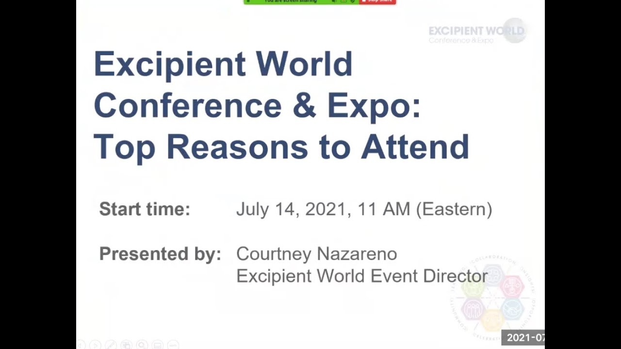 2021 Excipient World Conference & Expo