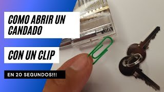 Cómo abrir un candado con un clip de papel en 20 segundos !!!