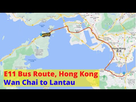 Hong Kong double-decker bus ride from Wan Chai to Lantau link, E11 bus route [4K]  | Virtual Travel