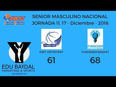 CLUB MARTINEZ VALLS BASQUET ONTINYENT - FUNDESEM BASKET SCHOOL INNOVA MUTXAMEL. JORNADA 11