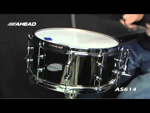 AHEAD 6" X 14" Black Chrome on Brass Snare Drum
