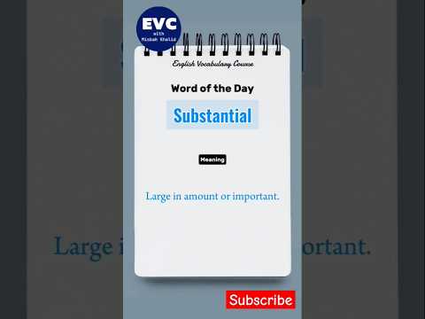 "Substantial" meaning in english| English Vocabulary Course