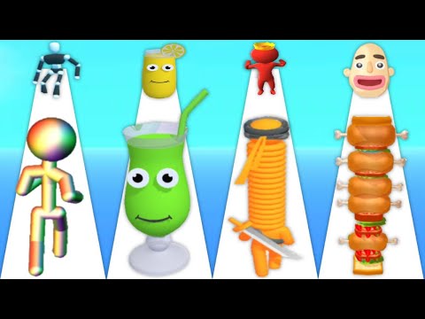 Tall Man Run, Juice Run, Long Neck Run, Sandwich Runner - Satisfying Mobile Games All Levels ZQ453K