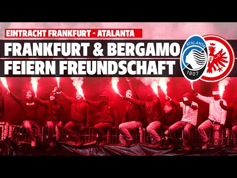 Frankfurt vs Atalanta: Choreo & Pyro – Ultras Frankfurt & Curva Nord feiern Fanfreundschaft
