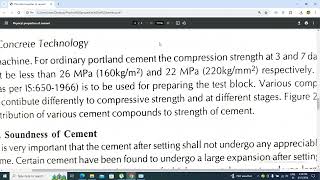 Concrete Technology Physical Properties of Cement #concretetechnology