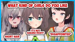 Subaru asks Matsuri and Riona what kind of girls they like, but it backfires