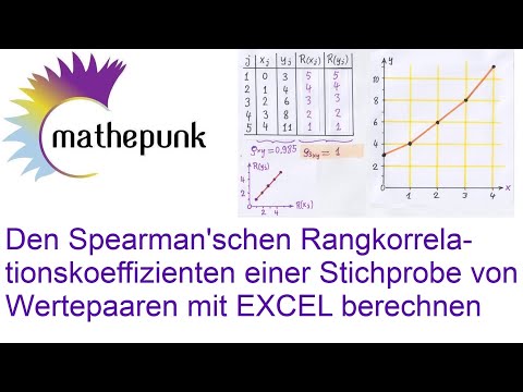 Den Spearman'schen Rangkorrelationskoeffizienten einer Stichprobe v. Wertepaaren mit EXCEL berechnen