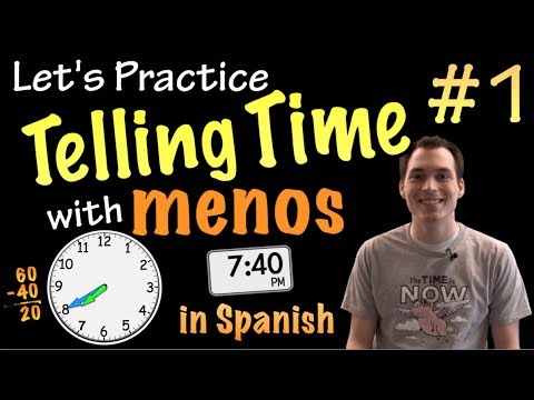 Telling time with "menos" in Spanish - Practice #1 (Basic)