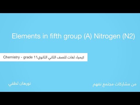 Elements in Fifth group (A) Nitrogen (N2) - Chemistry - الكيمياء لغات - للصف الثاني الثانوي - نفهم