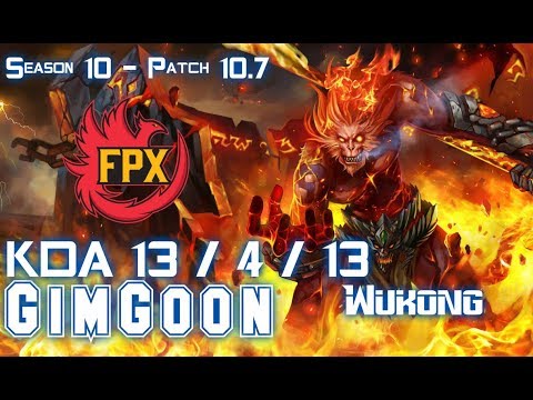 FPX GimGoon WUKONG vs PANTHEON Top - Patch 10.7 KR Ranked