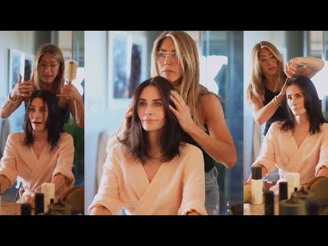 Jennifer Aniston Gives Courteney Cox a HAIR MAKEOVER!
