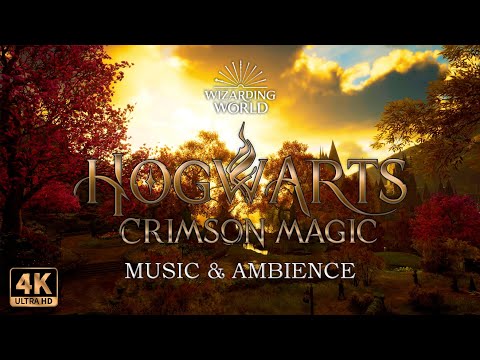 🍁Crimson Magic: Hogwarts in Autumn Splendor | Harry Potter Music and Ambience 4k