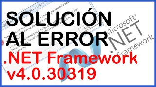 Solución al Error de inicializacion de .NET Framework v4.0.30319