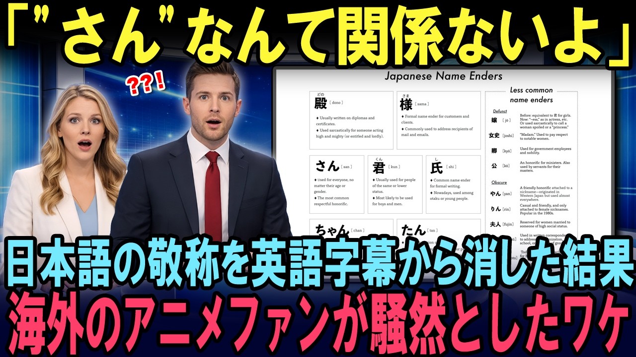 【海外の反応】「"さん"だけは消すな！」話せないはずの日本語を海外アニメファンが必死で守り始めた理由