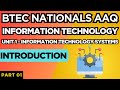 BTEC Nationals IT AAQ Unit 1 IT Systems Introduction Part 01 RonsTechHub