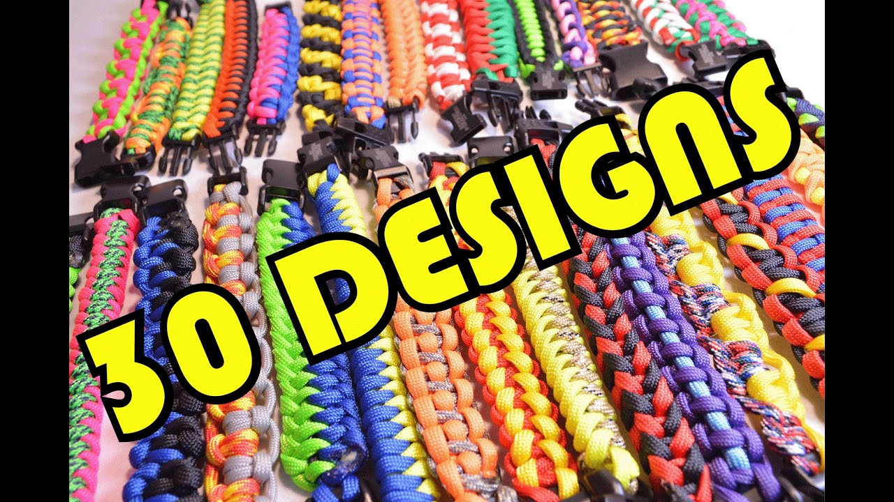 30 Paracord Designs in 2 Minutes - All Paracord Survival Bracelets - BoredParacord