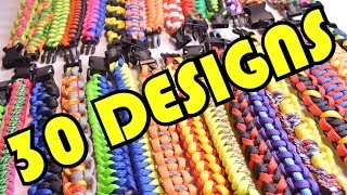 30 Paracord Designs in 2 Minutes - All Paracord Survival Bracelets - BoredParacord