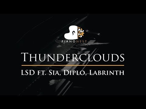 LSD - Thunderclouds ft. Sia, Diplo, Labrinth - Piano Karaoke / Sing Along Cover with Lyrics