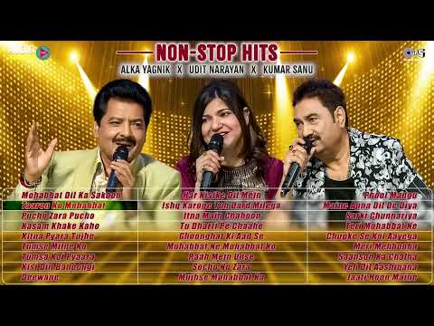 Nonstop Hits of Udit Narayan, Alka Yagnik & Kumar Sanu 🎶 Evergreen Bollywood Hits ✨ 90s Hindi Songs