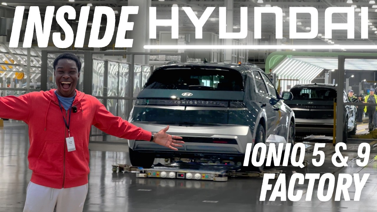 Ioniq 5 bodies on the assembly line at Hyundai Metaplant America in Savannah Georgia