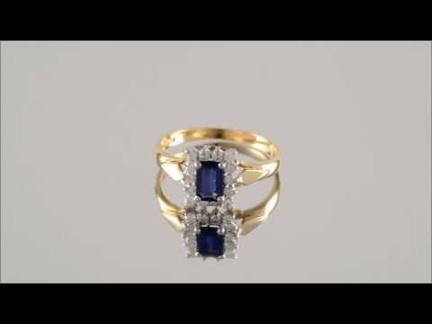 9ct Gold 1/4ct Diamond And Sapphire Cluster Ring - D6702