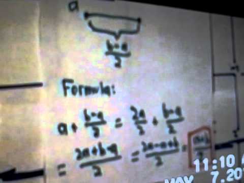Proof that (a + b)/2 is exactly between a and b